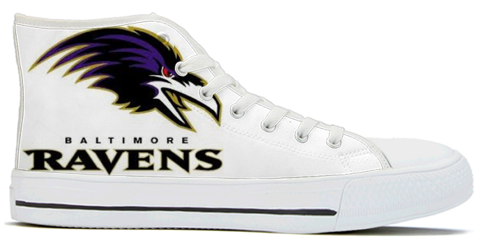 Women's Baltimore Ravens High Top Canvas Sneakers 006